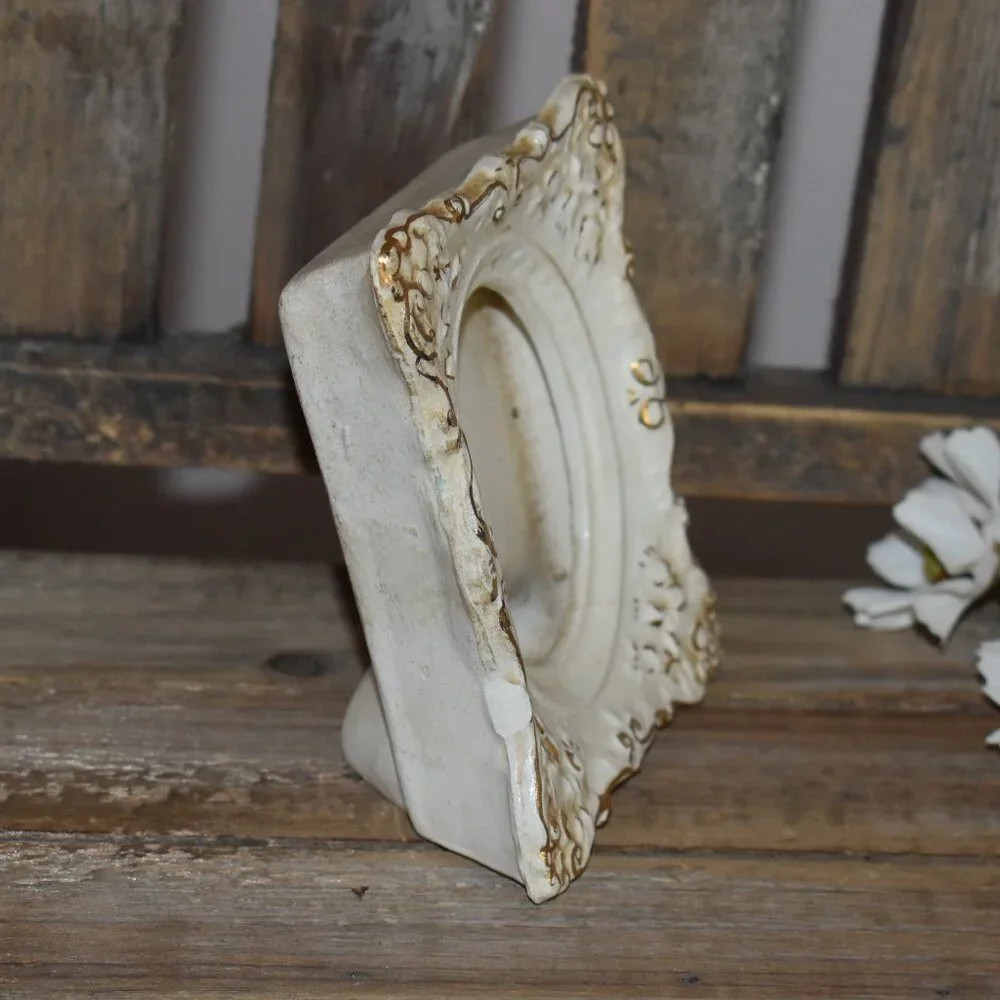 Antique Vintage Mini Ornate Porcelain Picture Frame Victorian Gothic Decor